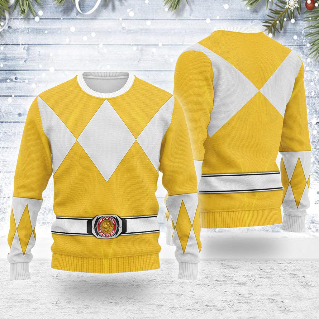 Merry Christmas Yellow Ranger MM Unisex Wool Sweater - OodieGang.com