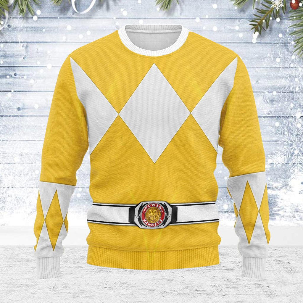 Merry Christmas Yellow Ranger MM Unisex Wool Sweater - OodieGang.com