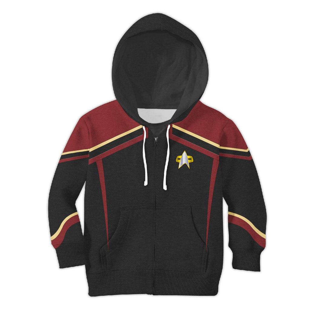 Picard Flag Officer Starfleet Uniform Circa Cosplay Kid Hoodie Sweatshirt T-Shirt - OodieGang.com