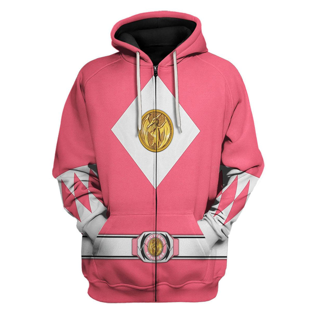 Pink Ranger Mighty Morphin The Movie (1995) Hoodies Sweatshirt T-shirt Hawaiian - OodieGang.com