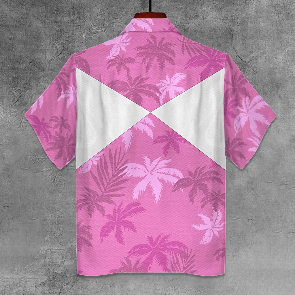 Pink Ranger x Tommy Vercetti Hawaiian Shirt & Beach Shorts - OodieGang.com