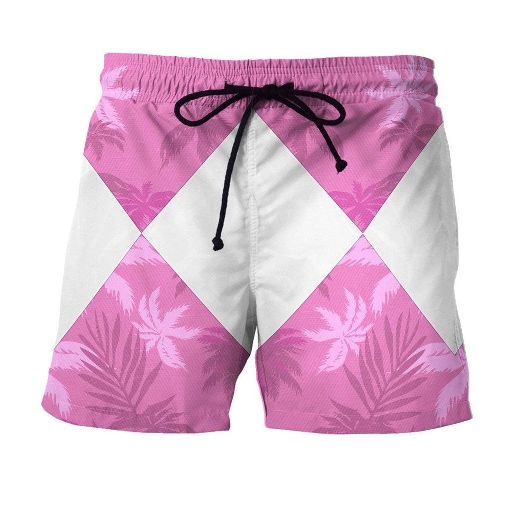 Pink Ranger x Tommy Vercetti Hawaiian Shirt & Beach Shorts - OodieGang.com