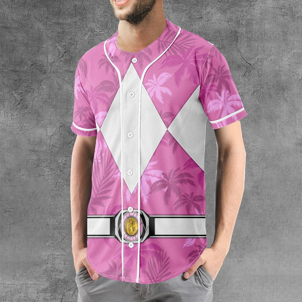 Pink Ranger x Tommy Vercetti MLB Jersey Shirt Beach Shorts - OodieGang.com