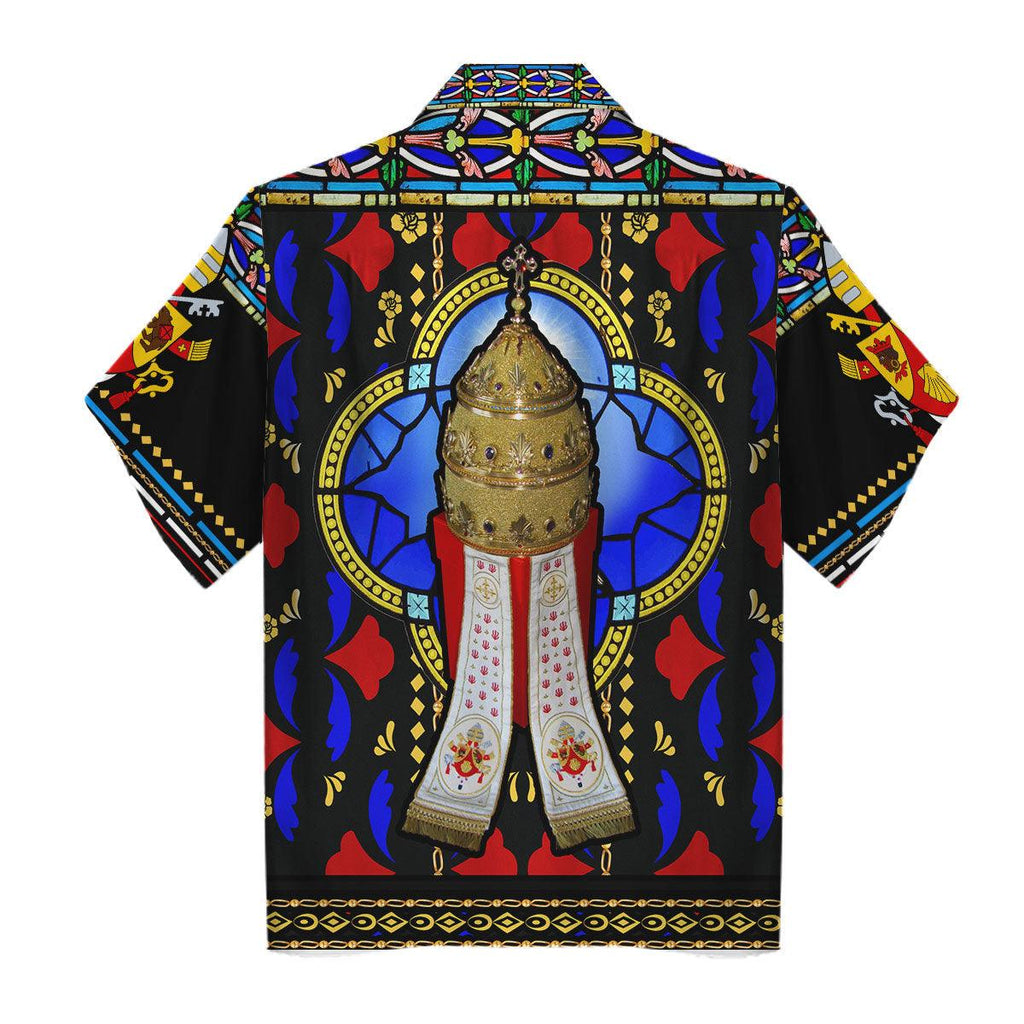 Pope Benedict XVI Stained Glass Hawaiian Shirt - OodieGang.com