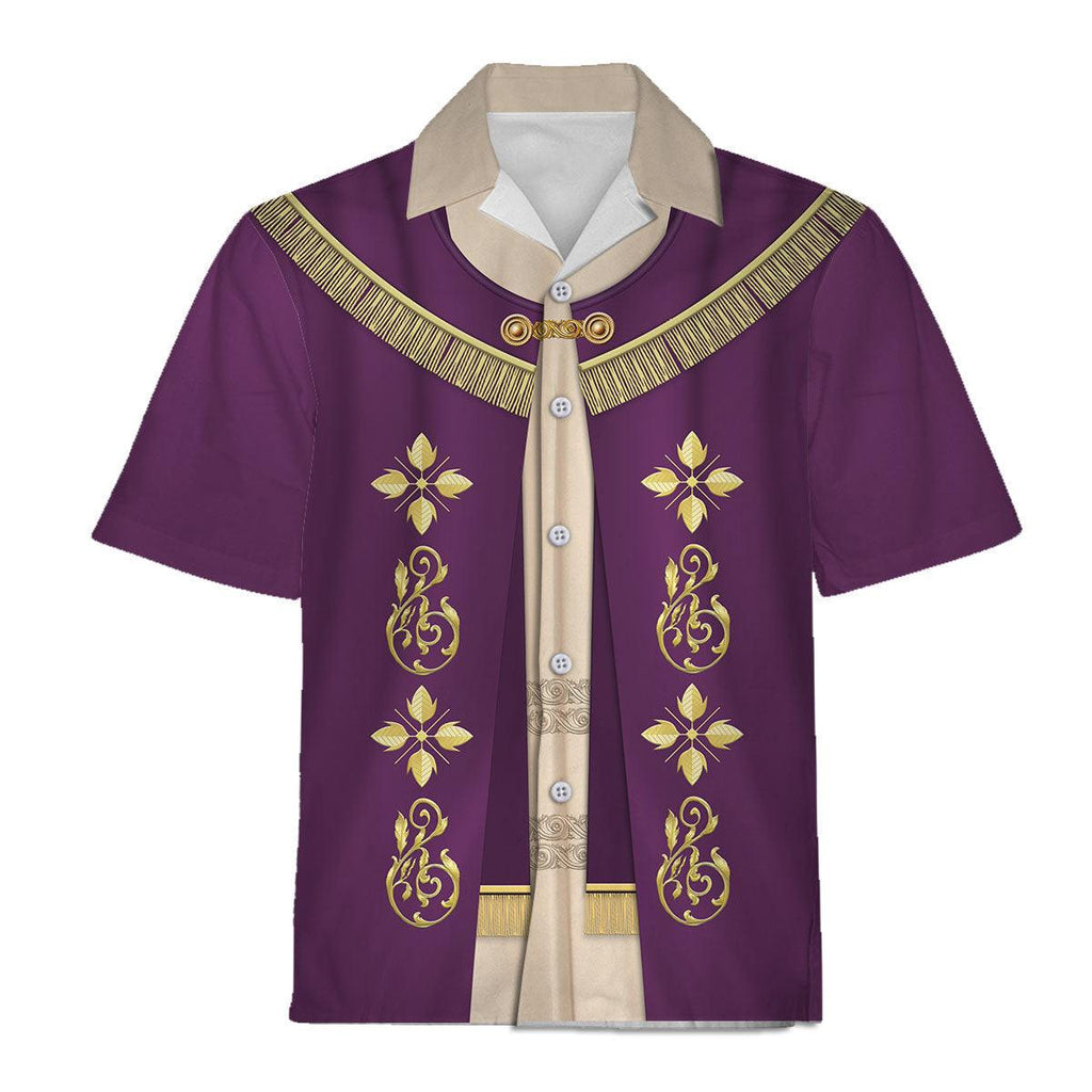 Pope Francis Purple Robe Liturgical Vestment Christianity Hawaiian Shirt - OodieGang.com