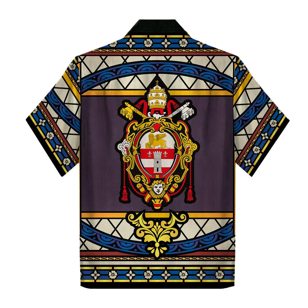 Pope John XXIII Stained Glass Hawaiian Shirt - OodieGang.com