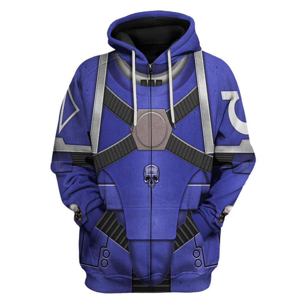 Pre-Heresy Ultramarines in Mark IV Maximus Power Armor T-shirt Hoodie Sweatpants Cosplay - OodieGang