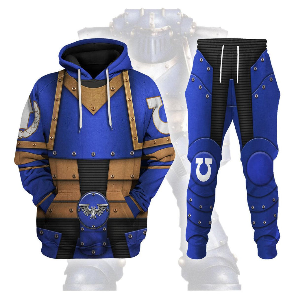 Pre-Heresy Ultramarines Legion in Mark II Crusade T-shirt Hoodie Sweatpants Cosplay - OodieGang