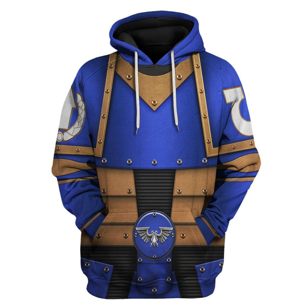 Pre-Heresy Ultramarines Legion in Mark II Crusade T-shirt Hoodie Sweatpants Cosplay - OodieGang