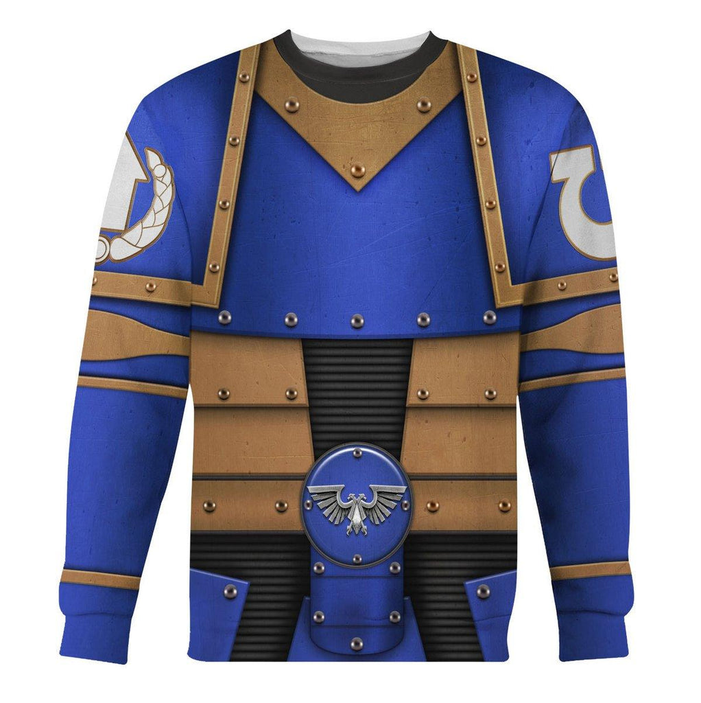 Pre-Heresy Ultramarines Legion in Mark II Crusade T-shirt Hoodie Sweatpants Cosplay - OodieGang