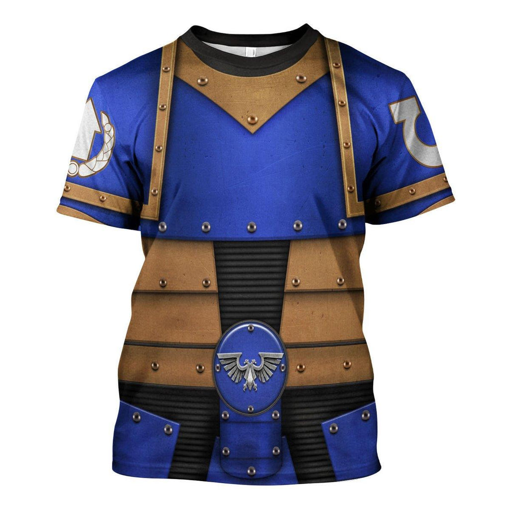 Pre-Heresy Ultramarines Legion in Mark II Crusade T-shirt Hoodie Sweatpants Cosplay - OodieGang