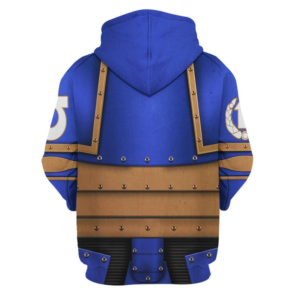 Pre-Heresy Ultramarines Legion in Mark II Crusade T-shirt Hoodie Sweatpants Cosplay - OodieGang