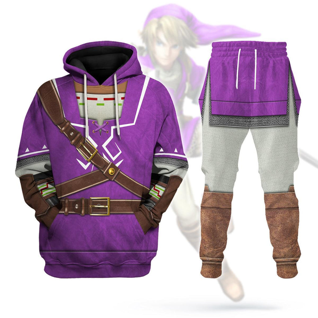 Purple Link Attire Unisex Hoodie Sweatshirt T-shirt Sweatpants Cosplay - CustomsPig.com