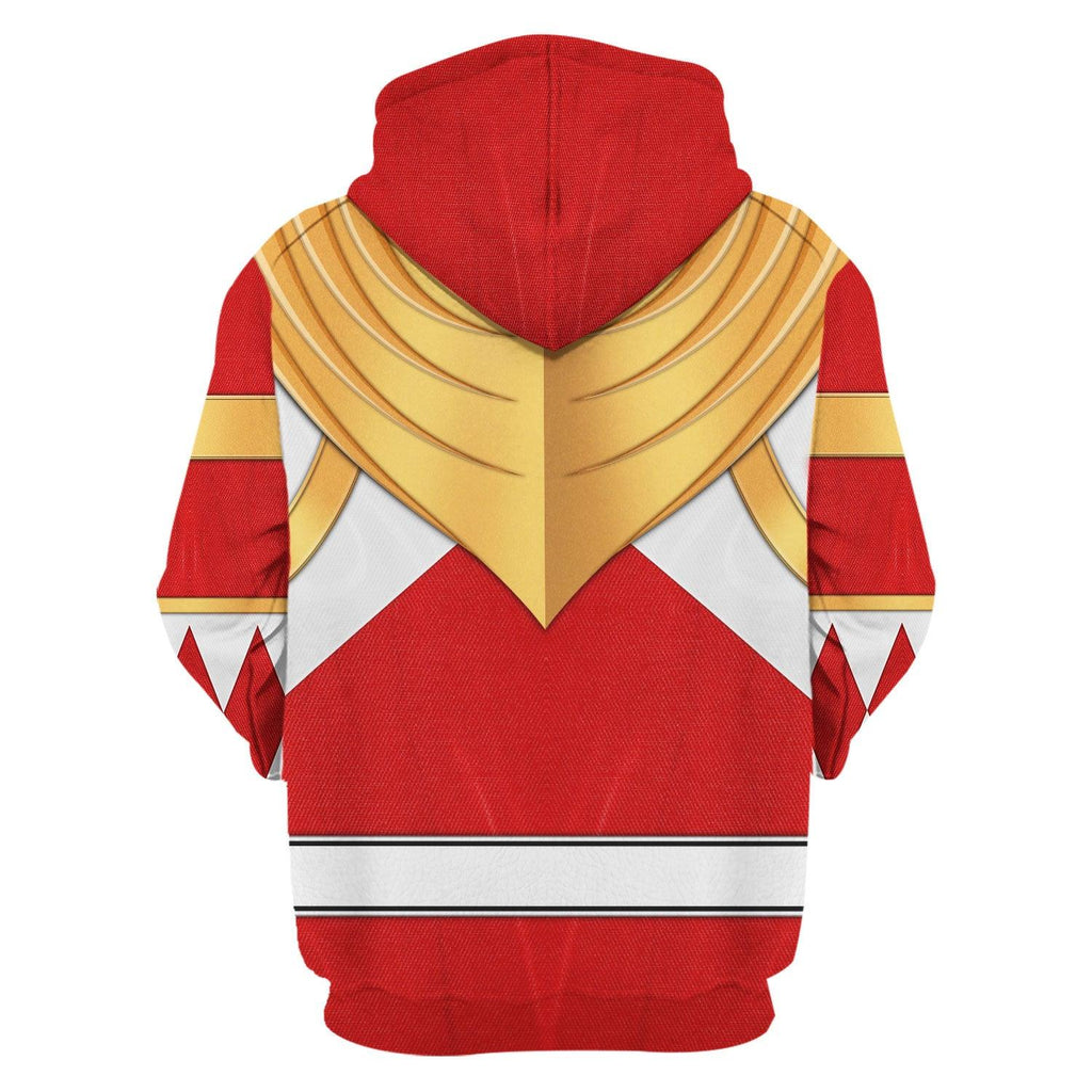 Red Ranger Dragon Shield Hoodies Sweatshirt T-shirt Hawaiian Tracksuit - OodieGang.com