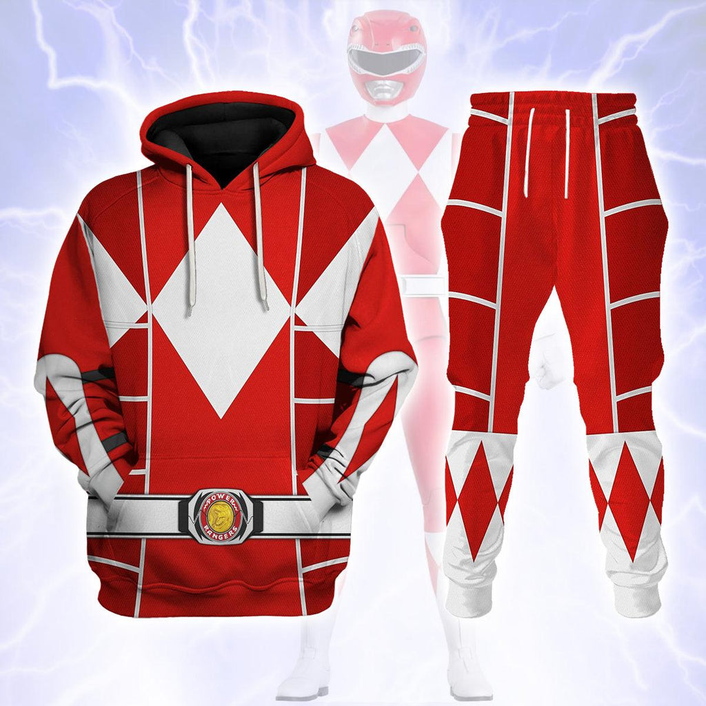 Red Ranger Mighty Morphin Cosplay Hoodies Sweatshirt T-shirt Hawaiian - CustomsPig.com