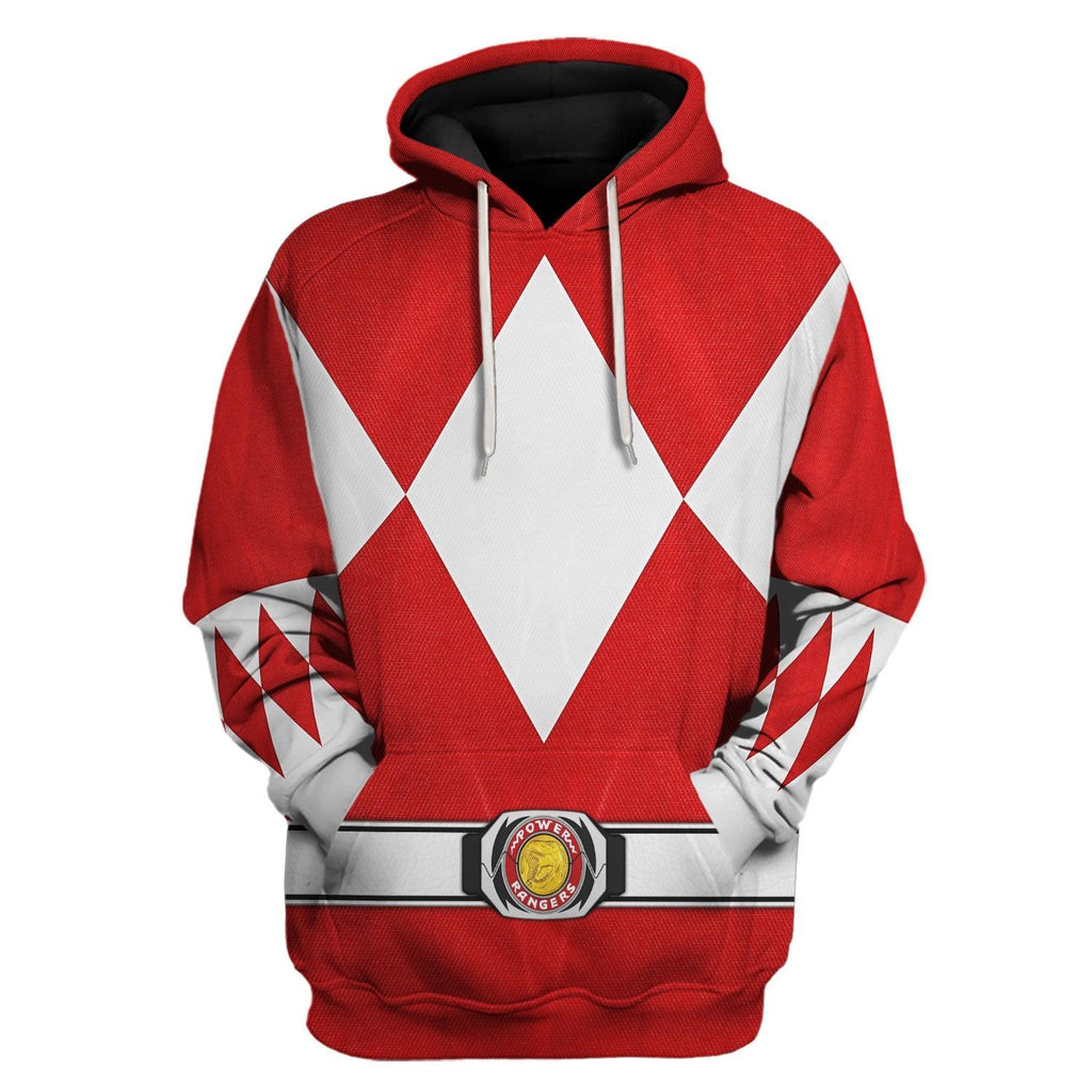 Red Ranger Mighty Morphin Hoodies Sweatshirt T-shirt Hawaiian Tracksuit - OodieGang.com