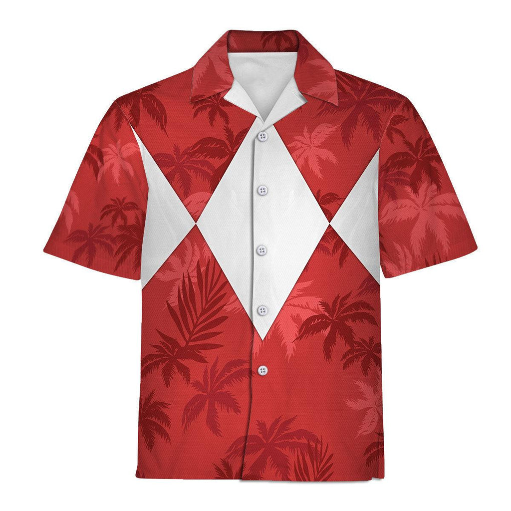 Red Ranger x Tommy Vercetti Hawaiian Shirt & Beach Shorts - OodieGang.com