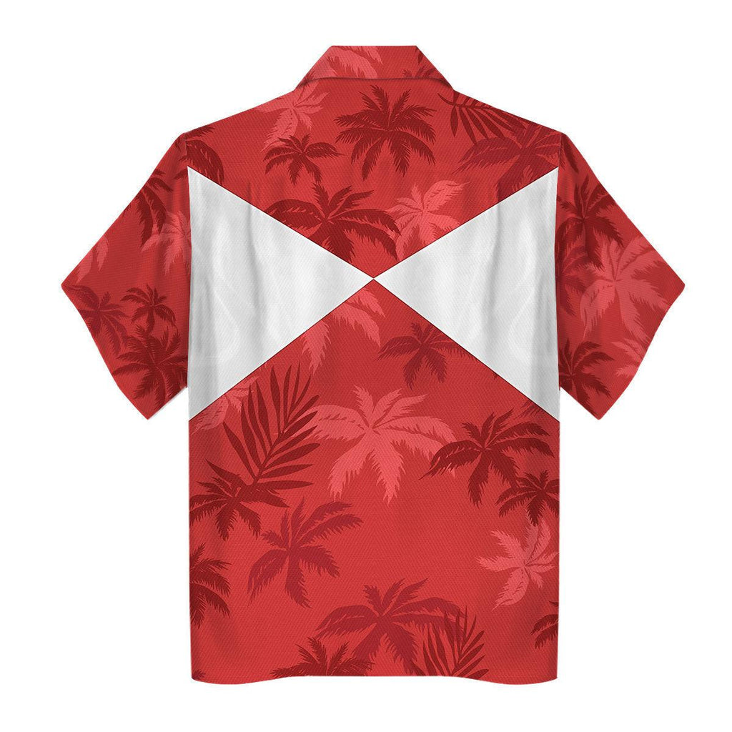 Red Ranger x Tommy Vercetti Hawaiian Shirt & Beach Shorts - OodieGang.com