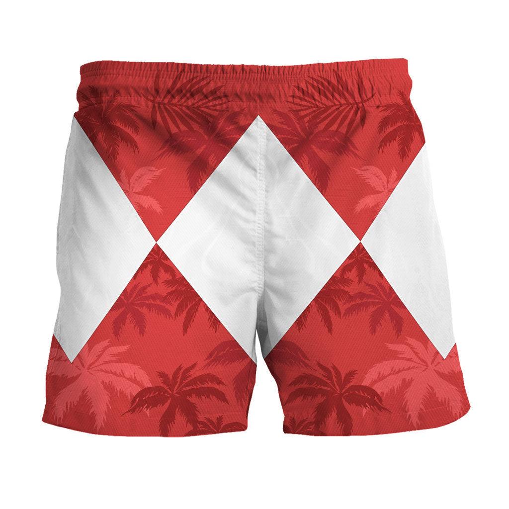 Red Ranger x Tommy Vercetti Hawaiian Shirt & Beach Shorts - OodieGang.com