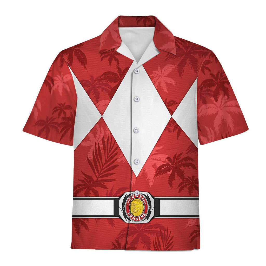 Red Ranger x Tommy Vercetti Hawaiian Shirt Beach Shorts - OodieGang.com