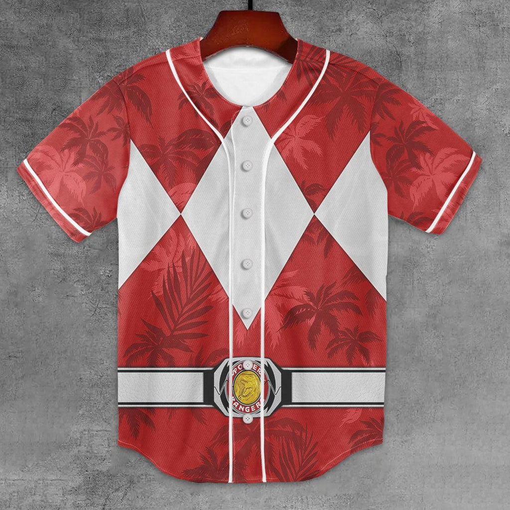 Red Ranger x Tommy Vercetti MLB Jersey Shirt Beach Shorts - OodieGang.com