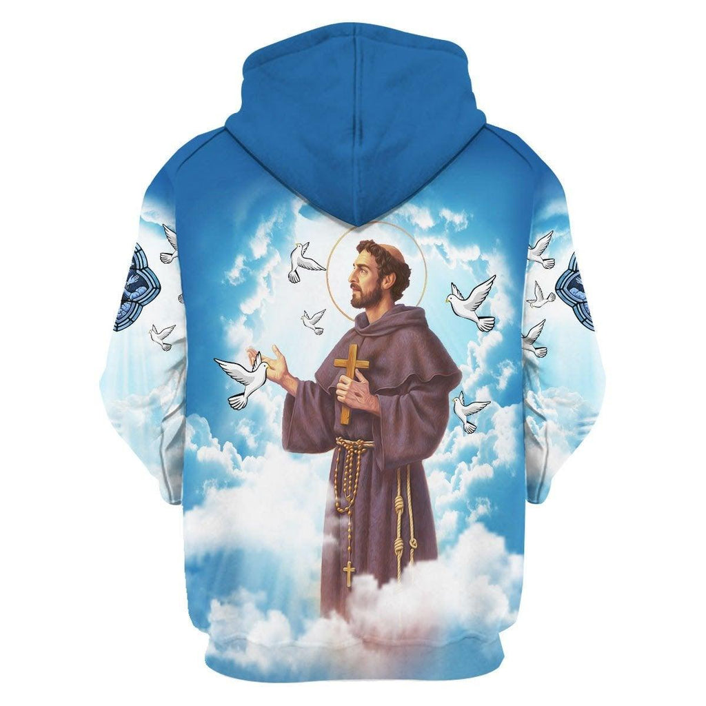 Saint Francis Of Assisi Zip Hoodie - OodieGang