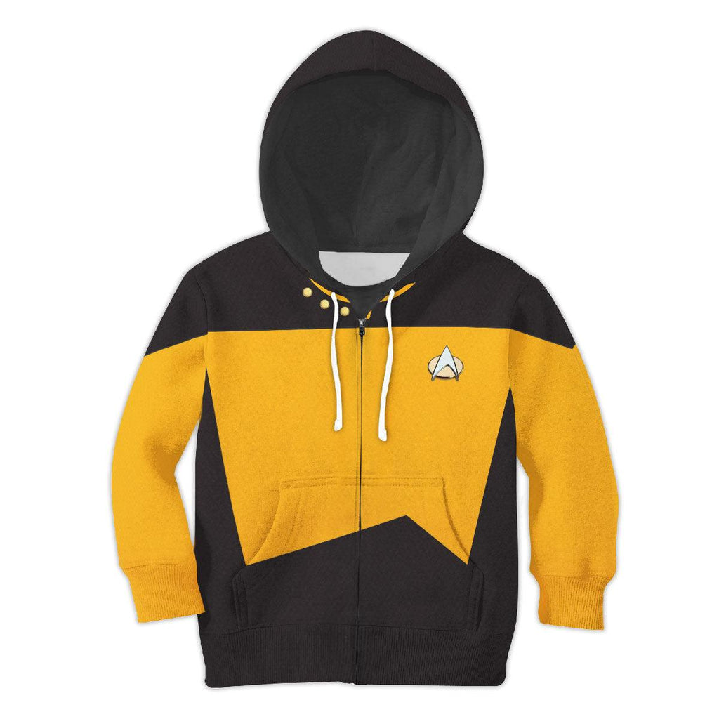 The Next Generation Yellow Uniform Costume Cosplay Kid Hoodie Sweatshirt T-Shirt - OodieGang.com