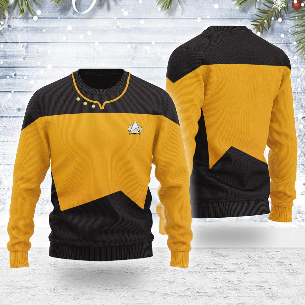 The Next Generation Yellow Uniform Themed Costume Christmas Wool Sweater - OodieGang.com