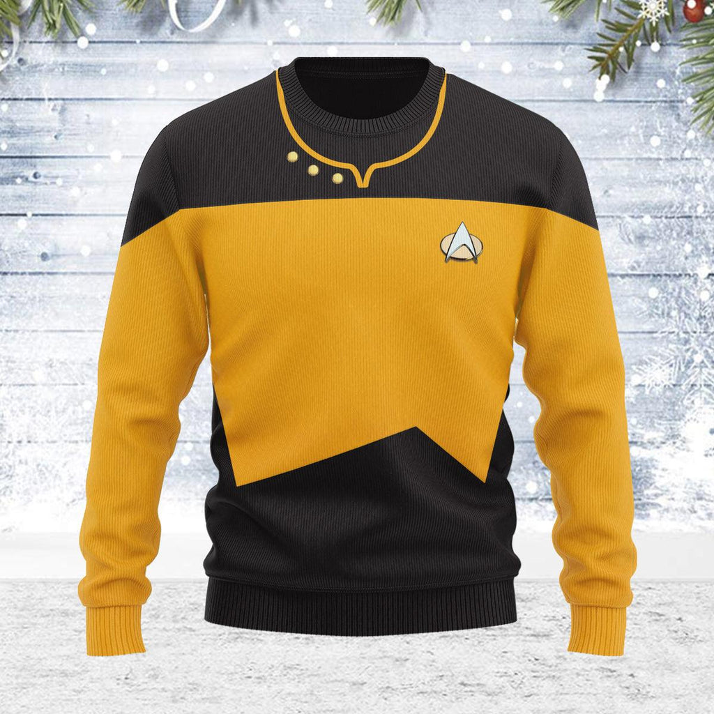 The Next Generation Yellow Uniform Themed Costume Christmas Wool Sweater - OodieGang.com