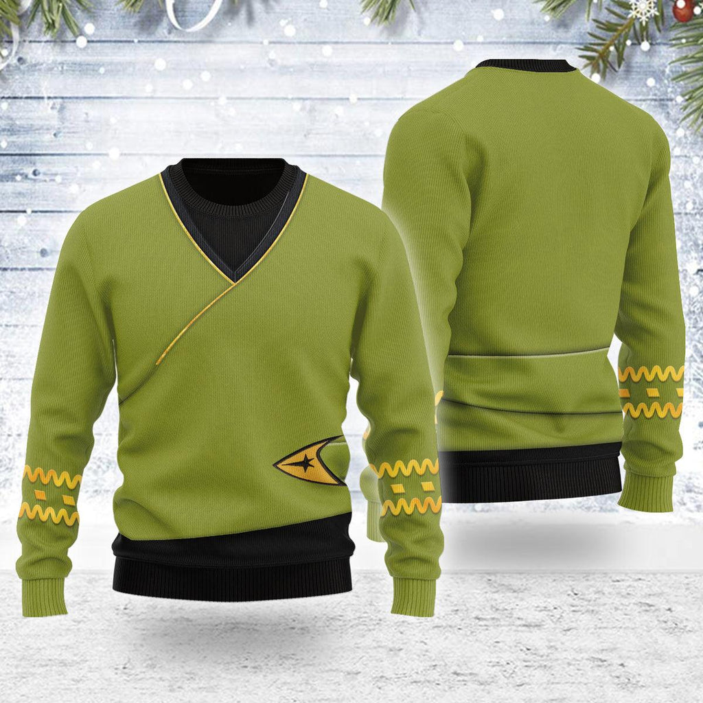 The Original Series Green Tunic Themed Costume Christmas Wool Sweater - OodieGang.com