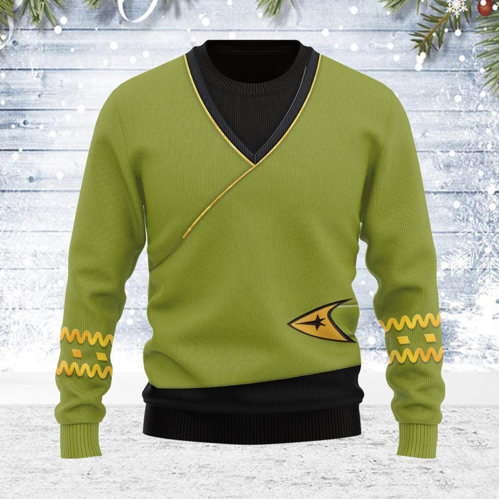 The Original Series Green Tunic Themed Costume Christmas Wool Sweater - OodieGang.com