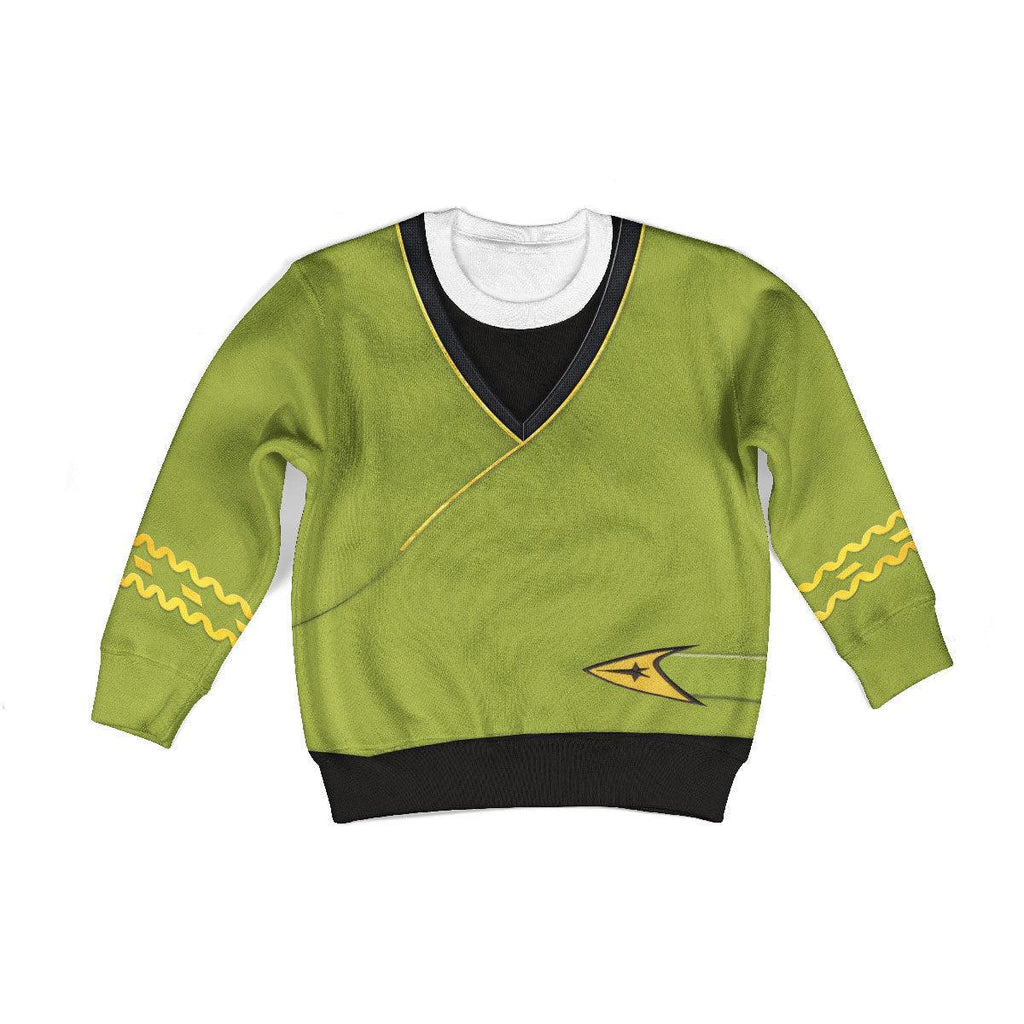 The Original Series Green Tunic Uniform Costume Cosplay Kid Hoodie Sweatshirt T-Shirt - OodieGang.com