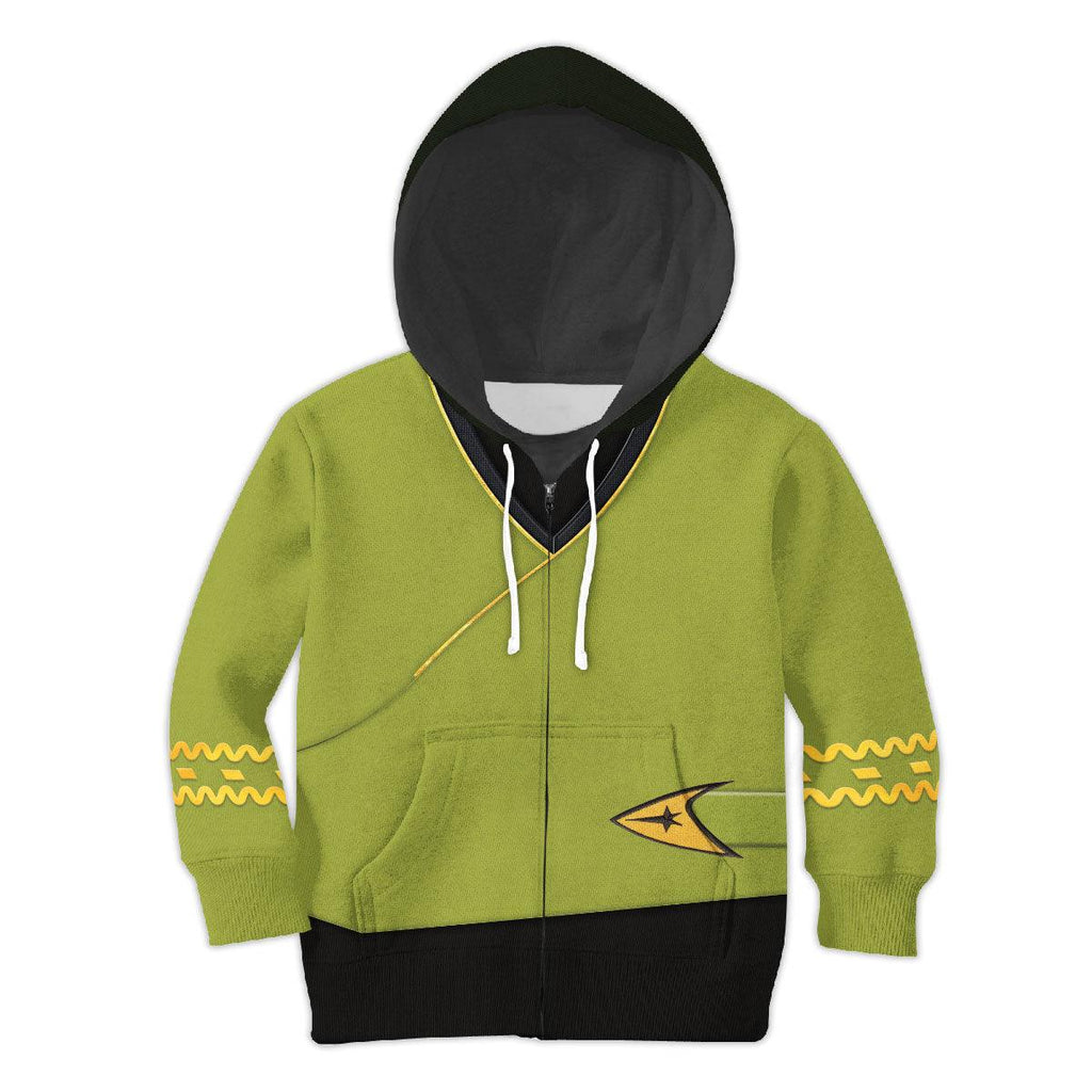 The Original Series Green Tunic Uniform Costume Cosplay Kid Hoodie Sweatshirt T-Shirt - OodieGang.com