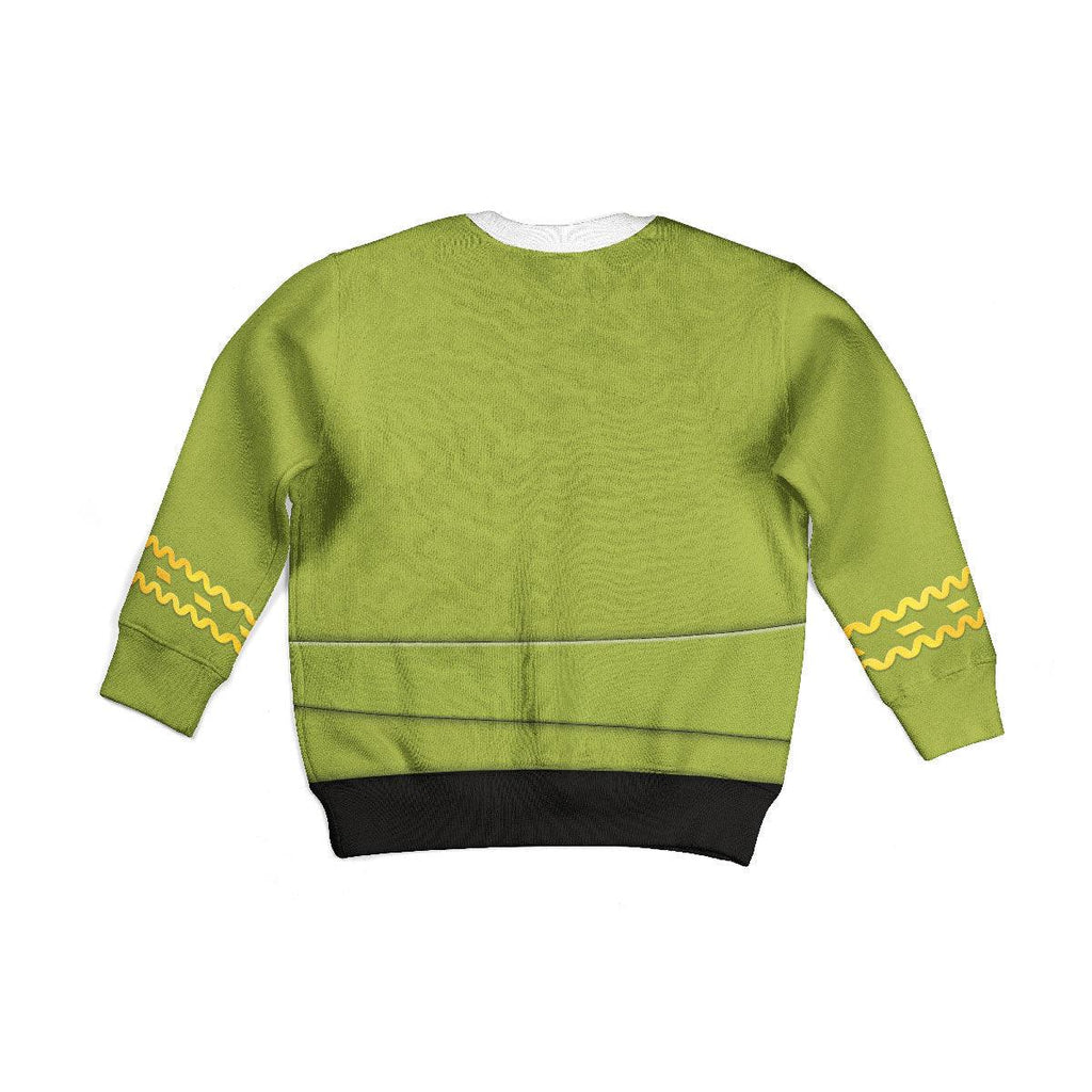 The Original Series Green Tunic Uniform Costume Cosplay Kid Hoodie Sweatshirt T-Shirt - OodieGang.com