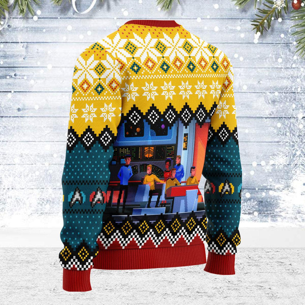 The Original Series Retro Character Squares Christmas Sweater - OodieGang.com