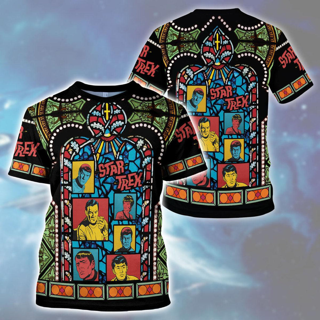 The Original Series Retro Character Squares Stained Glass Hawaiian Shirt T-Shirt - OodieGang.com