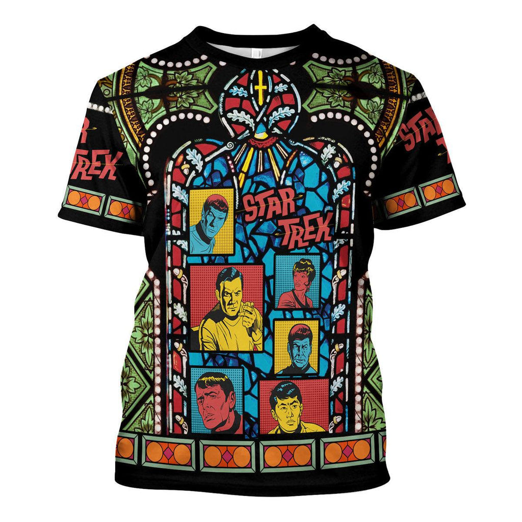 The Original Series Retro Character Squares Stained Glass Hawaiian Shirt T-Shirt - OodieGang.com