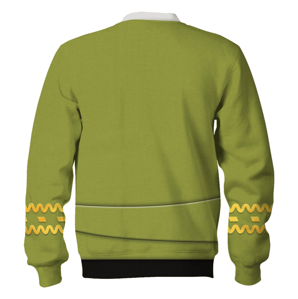 TOS Kirk Green Tunic T-shirt Fleece Hoodie Sweatpants Apparel - OodieGang.com