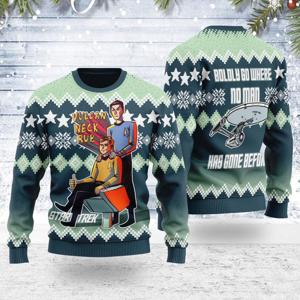 Vulcan Neck Rub Christmas Sweater - OodieGang.com