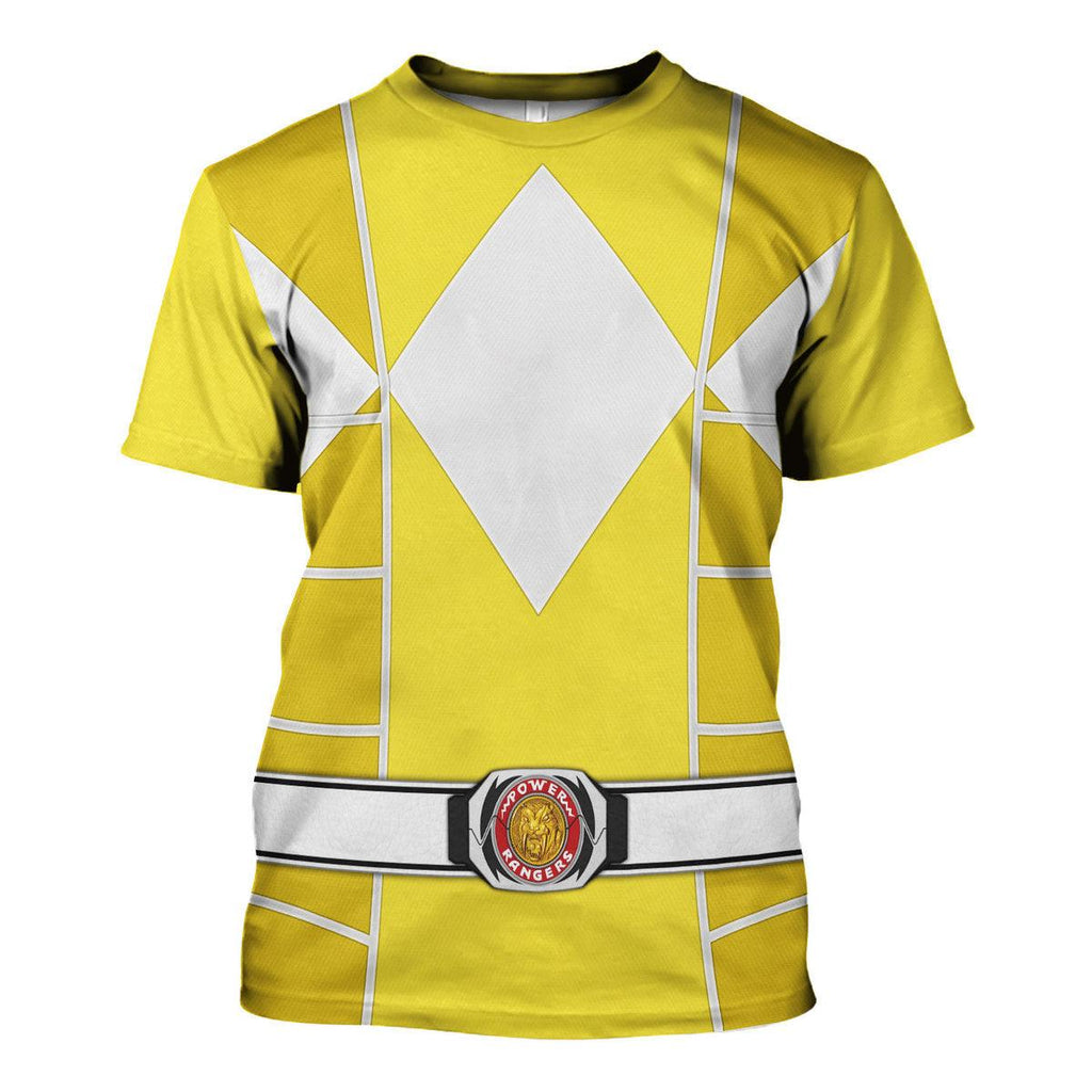 Yellow Ranger Mighty Morphin Cosplay Hoodies Sweatshirt T-shirt Hawaiian - OodieGang.com