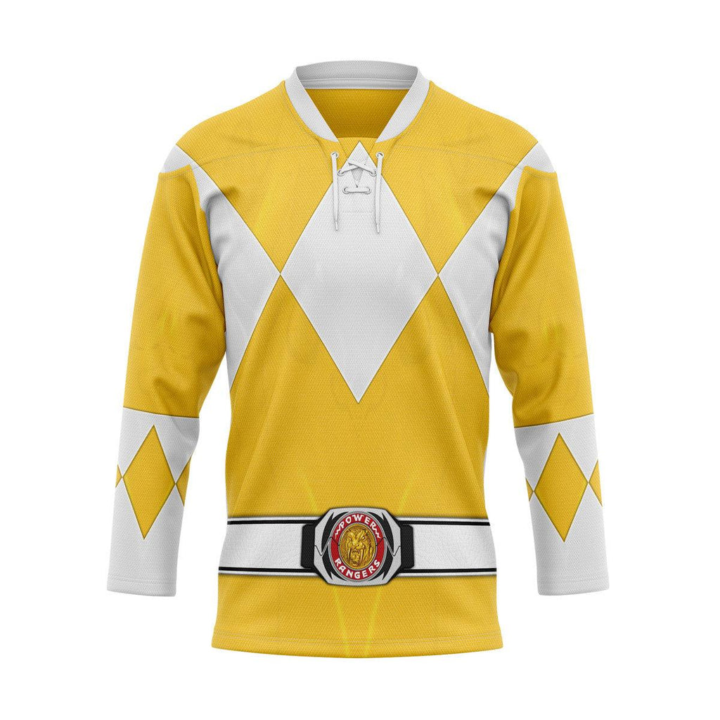 Yellow Ranger Mighty Morphin Hockey Jersey - OodieGang.com