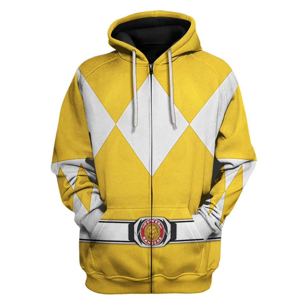 Yellow Ranger Mighty Morphin Hoodies Sweatshirt T-shirt Hawaiian Tracksuit - OodieGang.com