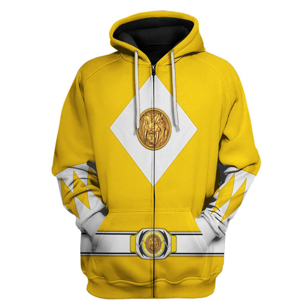 Yellow Ranger Mighty Morphin The Movie (1995) Hoodies Sweatshirt T-shirt Hawaiian - OodieGang.com