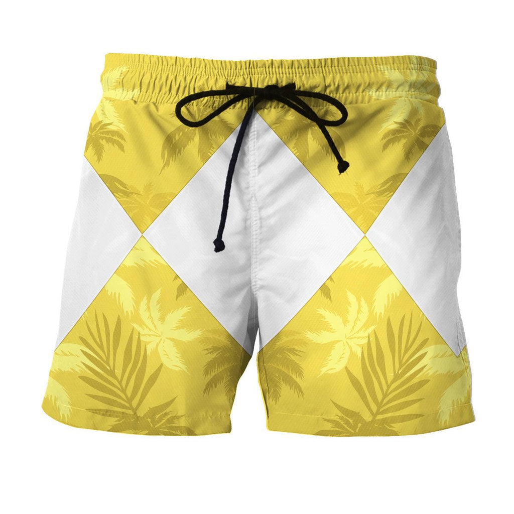 Yellow Ranger x Tommy Vercetti Hawaiian Shirt & Beach Shorts - OodieGang.com